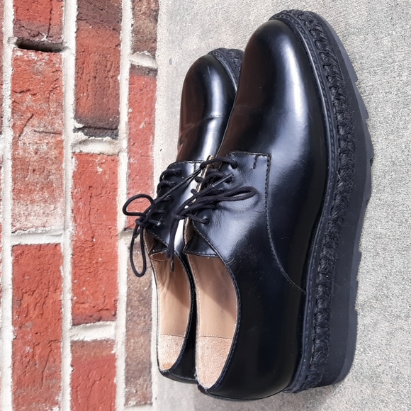 Castaner Size 38/US7.5 Black Platform Espadrille Oxford Shoes - Picture 7 of 17